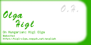 olga higl business card